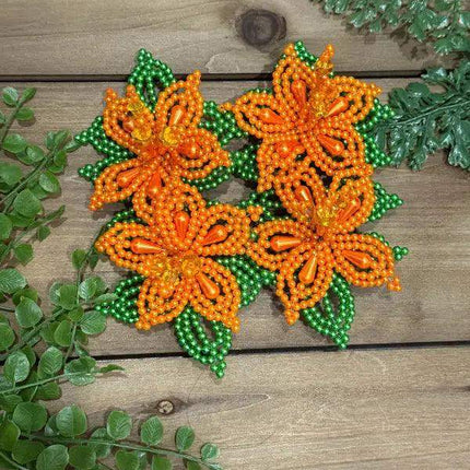 Pair of Handmade White Pearl Tembleques with Flowers - VivianFongDesignsLLC