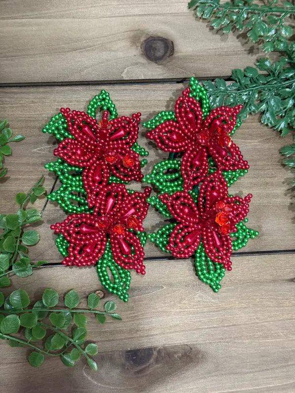 Pair of Handmade White Pearl Tembleques with Flowers - VivianFongDesignsLLC