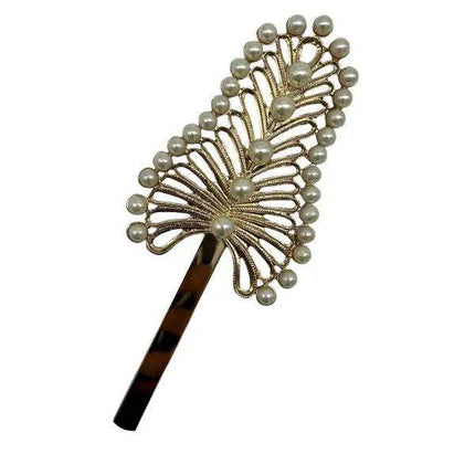 Pajuela for Panamanian Pollera - Stainless Steel with White Pearls - VivianFongDesignsLLC