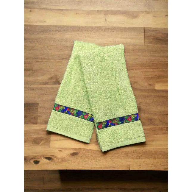 Panamanian Mola Style Ribbon Hand Towel Set - VivianFongDesignsLLC