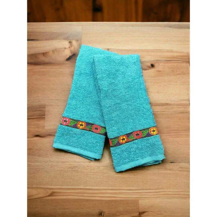 Panamanian Mola Style Ribbon Hand Towel Set - VivianFongDesignsLLC