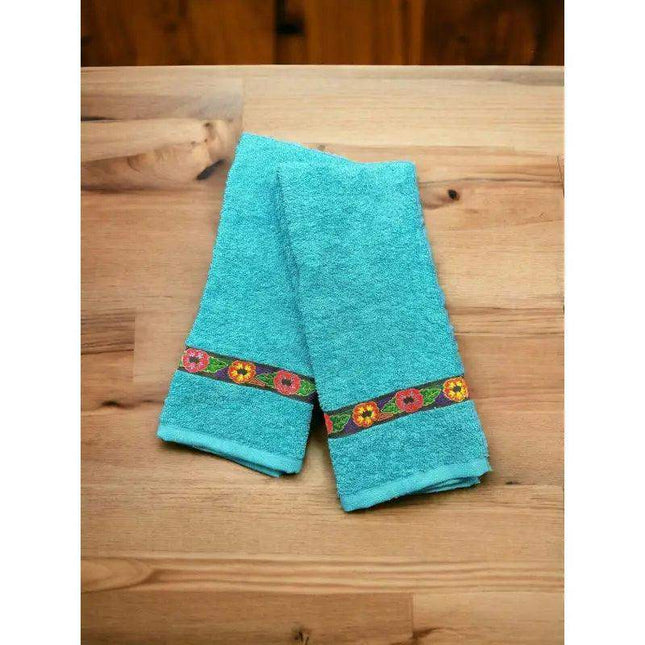 Panamanian Mola Style Ribbon Hand Towel Set - VivianFongDesignsLLC