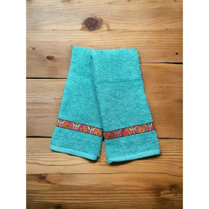 Panamanian Mola Style Ribbon Hand Towel Set - VivianFongDesignsLLC