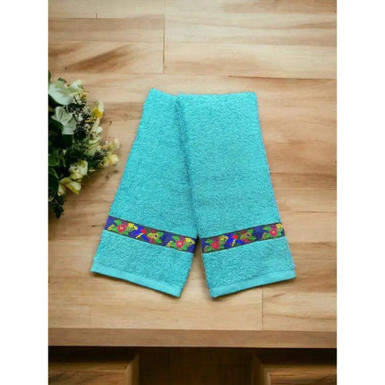 Panamanian Mola Style Ribbon Hand Towel Set - VivianFongDesignsLLC