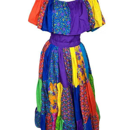 Panamanian Pollera Congo Multicolor Dress - VivianFongDesignsLLC