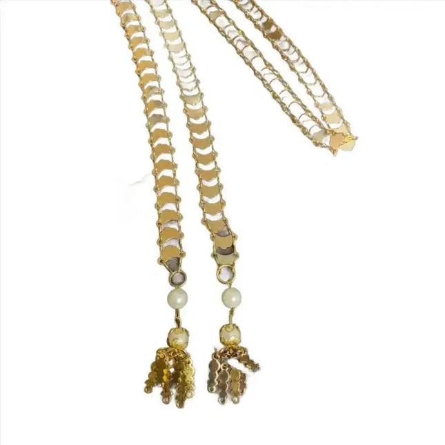 Panamanian Stainless Steel Bruja Abierta Necklace Gold Plated - VivianFongDesignsLLC