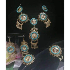 Panamanian Stainless Steel Jewelry Set: Choker, Earrings, Bracelet & Ring - VivianFongDesignsLLC