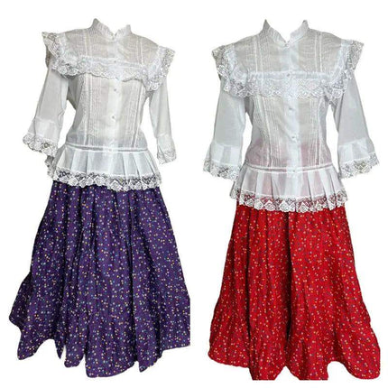 Panamanian Traditional Basquina Style Pollera Dress - VivianFongDesignsLLC