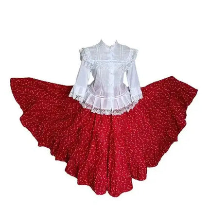 Panamanian Traditional Basquina Style Pollera Dress - VivianFongDesignsLLC