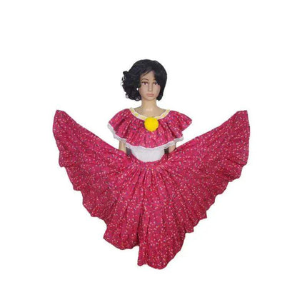 Panamanian Traditional Pollera Montuno Dress for Girls - VivianFongDesignsLLC