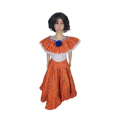 Panamanian Traditional Pollera Montuno Dress for Girls - VivianFongDesignsLLC