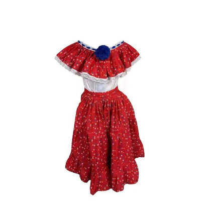 Panamanian Traditional Pollera Montuno Dress for Girls - VivianFongDesignsLLC