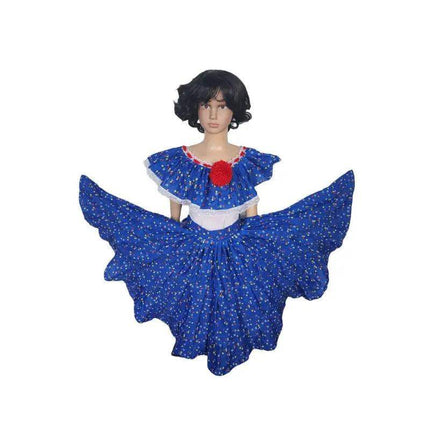 Panamanian Traditional Pollera Montuno Dress for Girls - VivianFongDesignsLLC