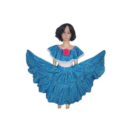 Panamanian Traditional Pollera Montuno Dress for Girls - VivianFongDesignsLLC