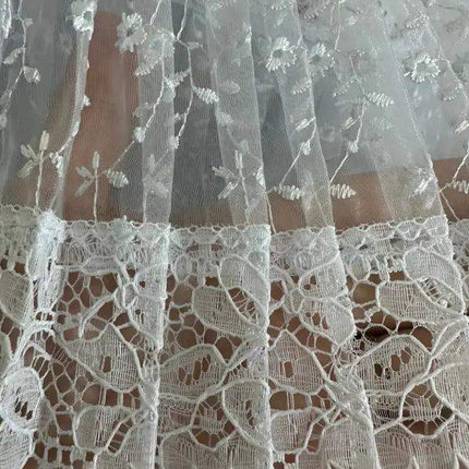 Panamanian White Organza Pollera Dress with Turquoise Pompom - VivianFongDesignsLLC