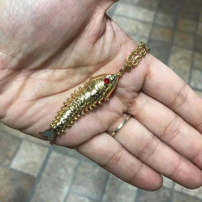 Pescadito Necklace for Panamanian Pollera - Stainless Steel Gold Plated - VivianFongDesignsLLC