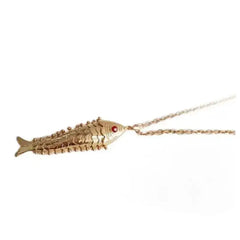 Pescadito Necklace for Panamanian Pollera - Stainless Steel Gold Plated - VivianFongDesignsLLC