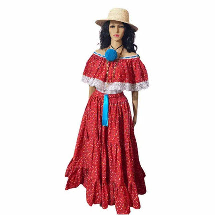 Pollera de Zaraza - Traditional Panamanian Dress (Montuno Style) - VivianFongDesignsLLC