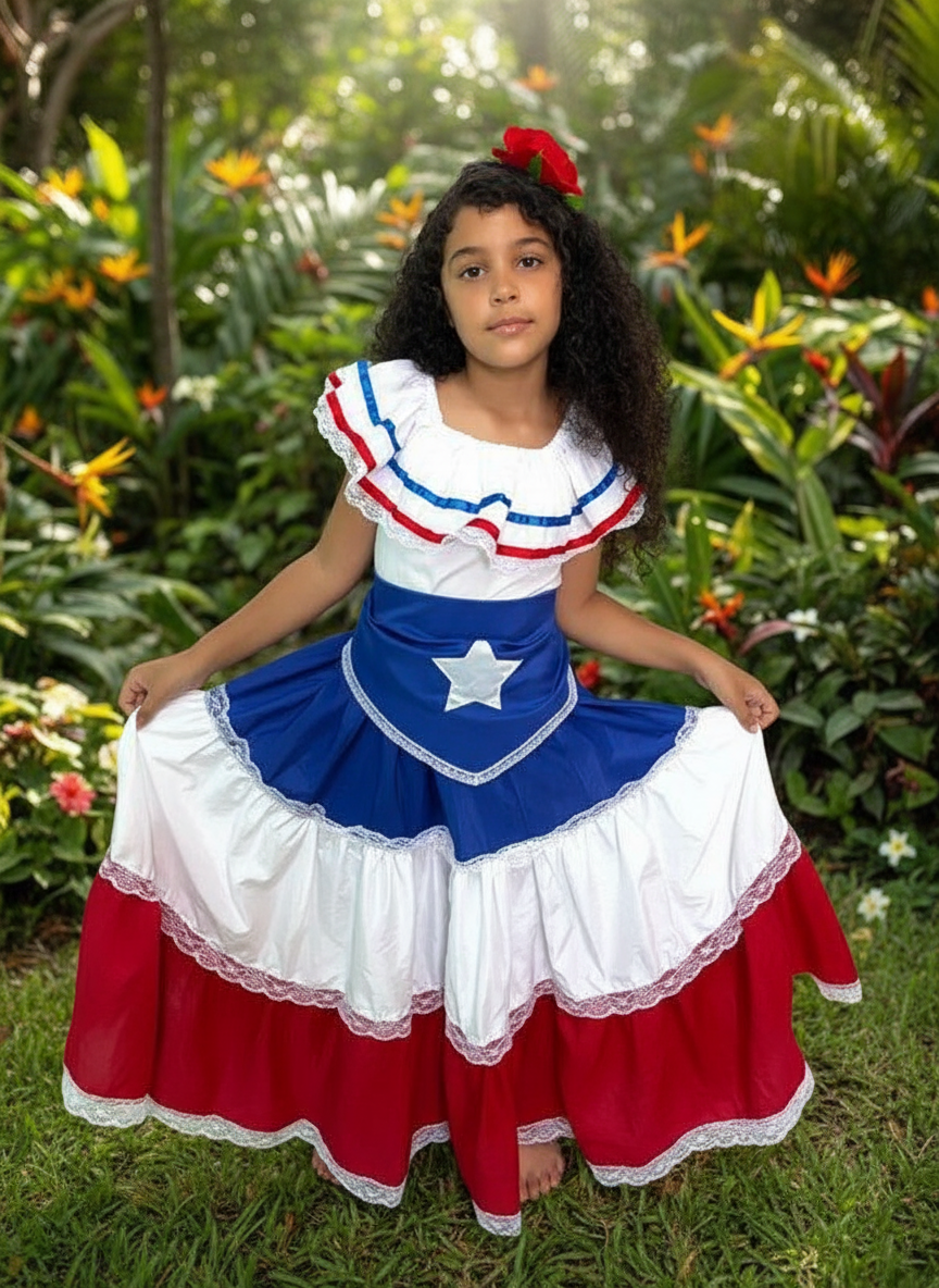traditional puerto rican dress Custom Made-to-order Puerto Rican Plena Dress or Skirt & Top Set | Handmade Traditional Plena Dance Outfit