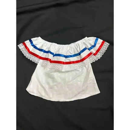 Puerto Rican Traditional Girl Dress with Flag and Star Belt - VivianFongDesignsLLC