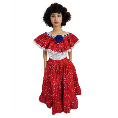 Robe traditionnelle panaméenne style Pollera Montuno pour fille