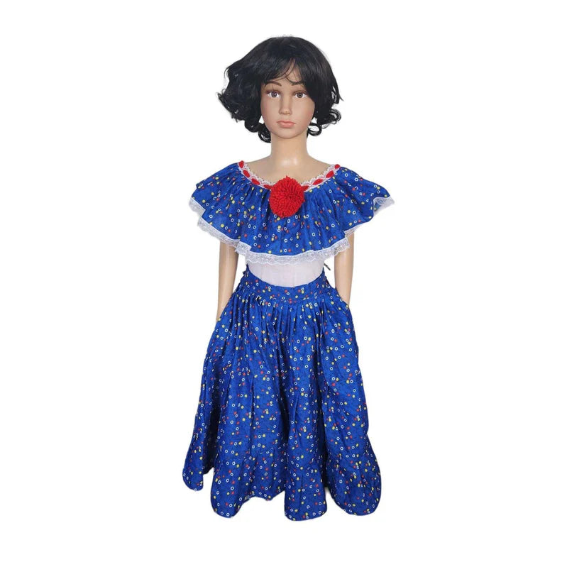 Panamanian Dress Traditional Pollera Montuno Style for Girl