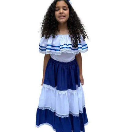 Salvadoran Traditional Girls Fiesta Dress - VivianFongDesignsLLC