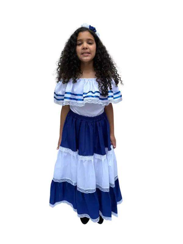 Salvadoran Traditional Girls Fiesta Dress - VivianFongDesignsLLC