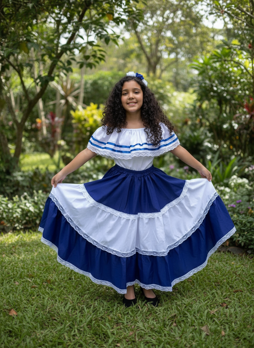 Salvadoran Traditional Girls Fiesta Dress for El Salvador Salvadoran Traditional Girls Fiesta Dress for El Salvador