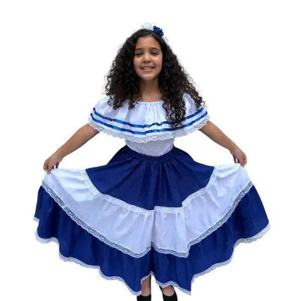 Salvadoran Traditional Girls Fiesta Dress - VivianFongDesignsLLC