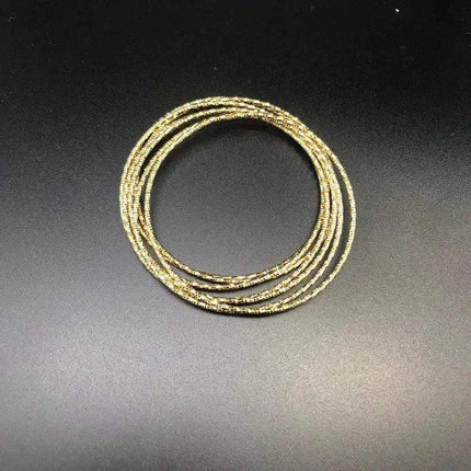 Semanaria Panamanian Jewelry Bangle Bracelet - Gold Plated Brass - VivianFongDesignsLLC