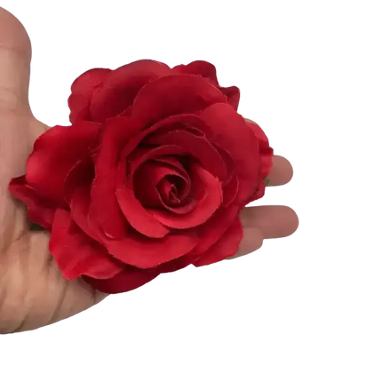 Set of 3 Rose Hair Clips - Yellow, Blue, Red - VivianFongDesignsLLC