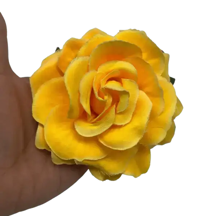 Set of 3 Rose Hair Clips - Yellow, Blue, Red - VivianFongDesignsLLC