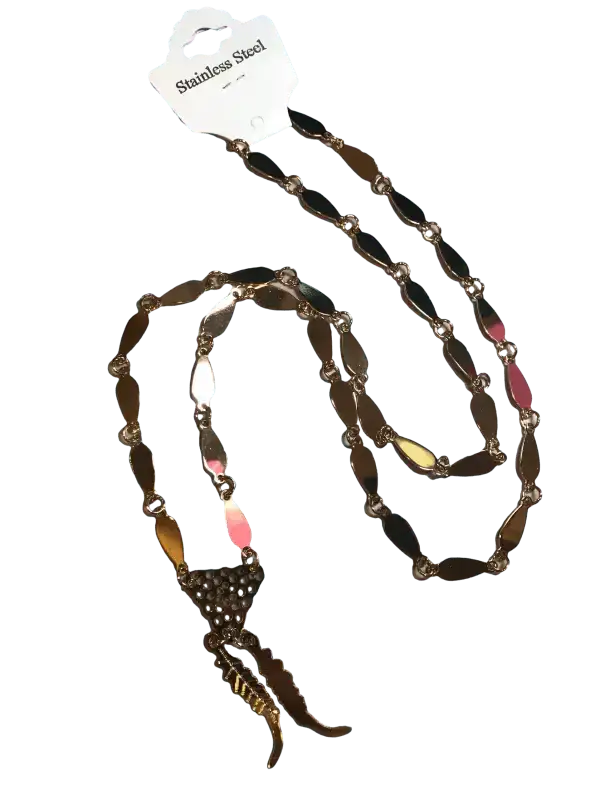 Stainless Steel Panamanian Pollera Necklace - Cadena Guachapali - VivianFongDesignsLLC