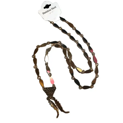 Stainless Steel Panamanian Pollera Necklace - Cadena Guachapali - VivianFongDesignsLLC