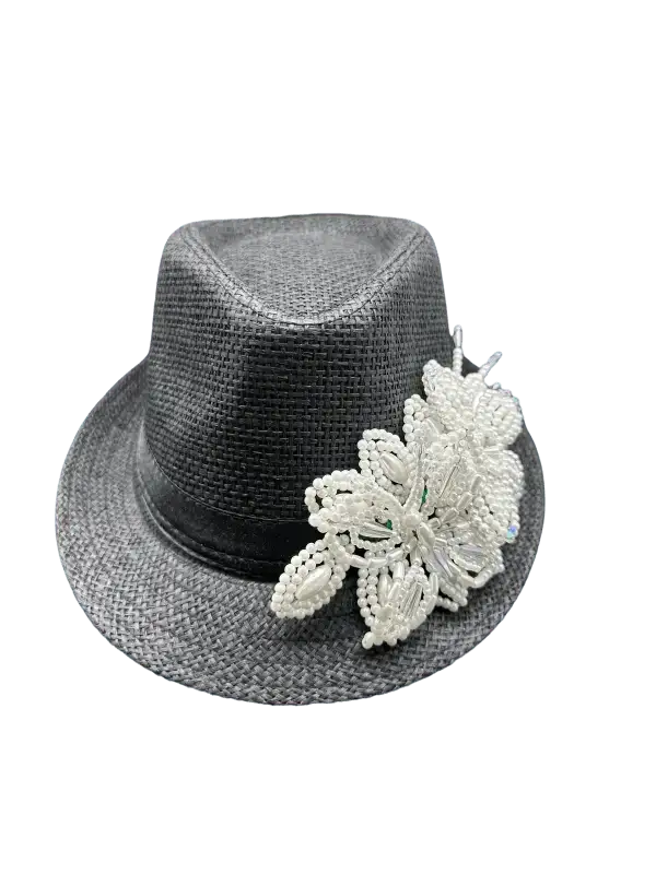 Tembleque Fedora Hat - Black Panama Hat - VivianFongDesignsLLC