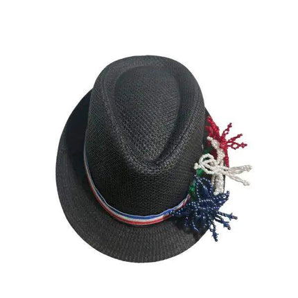Tembleque Fedora Hat - Black Panama Hat - VivianFongDesignsLLC