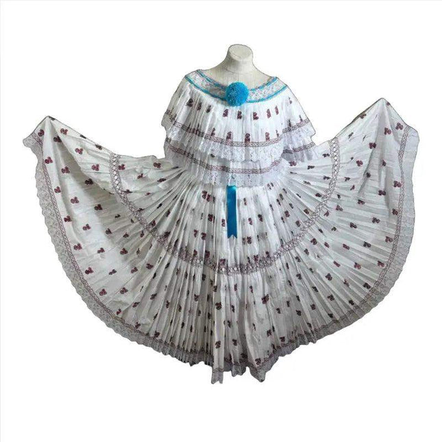 Traditional Panamanian Pollera de Coquito Dress Set - VivianFongDesignsLLC