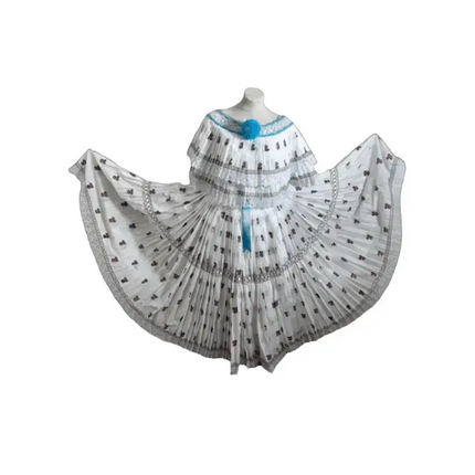 Traditional Panamanian Pollera de Coquito Dress Set - VivianFongDesignsLLC
