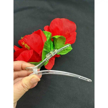 Tropical Hibiscus Flower Hair Clips - Flor de Maga - VivianFongDesignsLLC