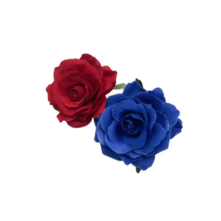 Tropical Rose Hair Clips - Set of 2 - VivianFongDesignsLLC