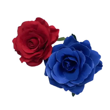 Tropical Rose Hair Clips - Set of 2 - VivianFongDesignsLLC