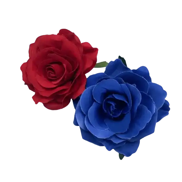 Tropical Rose Hair Clips - Set of 2 - VivianFongDesignsLLC