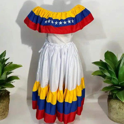 Venezuelan Traditional Handmade Wide Dress - VivianFongDesignsLLC