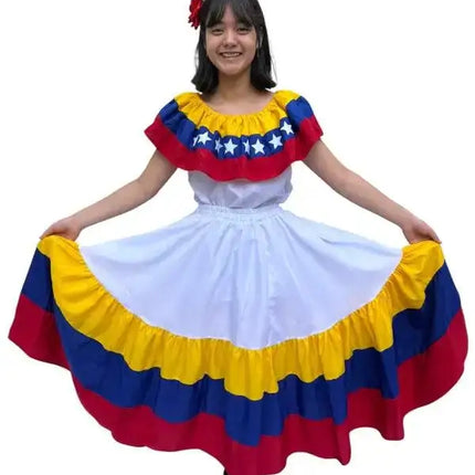 Venezuelan Traditional Women Fiesta Dress - VivianFongDesignsLLC
