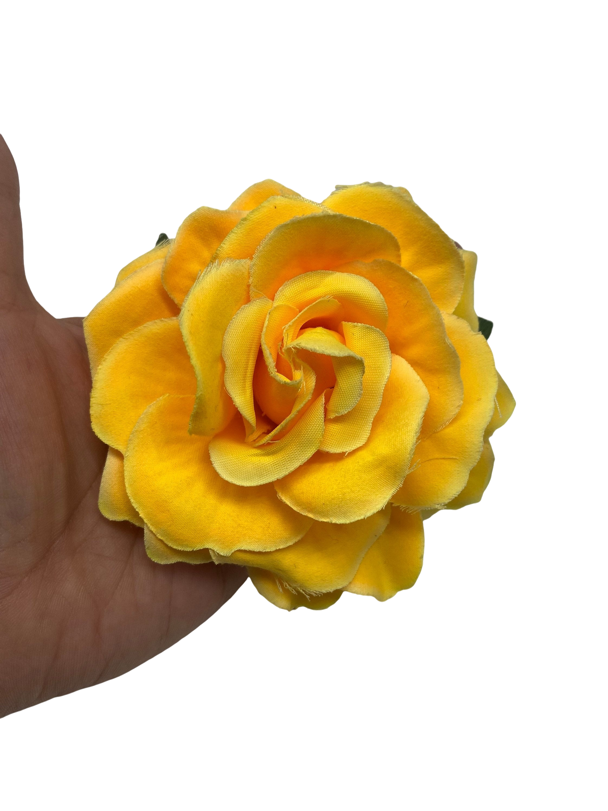 Vibrant Yellow Rose Hair Clip Large - Vivian Fong Designs