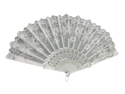 White Fan for Pollera Panama Random Design - Vivian Fong Designs