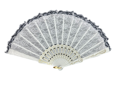 White Lace Fan for Pollera Panama - Vivian Fong Designs